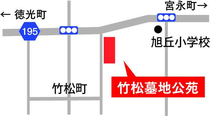 地図：合葬墓への案内