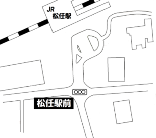 地図：歩車分離信号設置場所　松任駅前