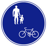 イラスト：道路標識　自転車及び歩行者専用