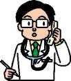 イラスト：電話を受ける医師