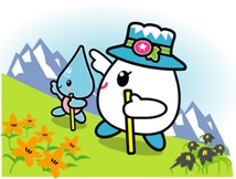 イラスト：登山中のゆきママとしずくちゃん