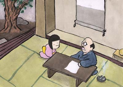 イラスト：加賀の千代女紙芝居ページ6