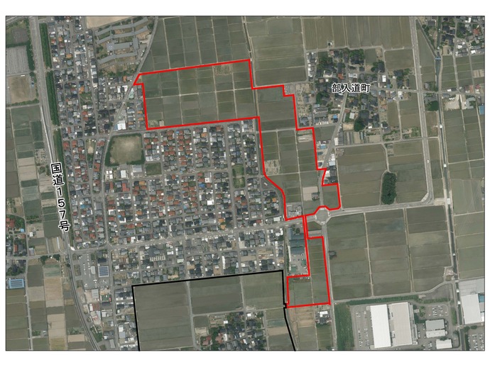 部入道町土地区画整理事業区域図