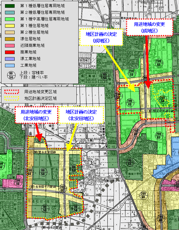 地図：計画変更図（平成15年）