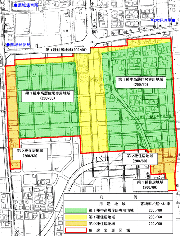 地図：成用途変更図