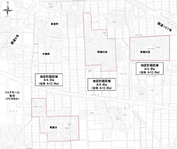 地図：松任東部地区区域