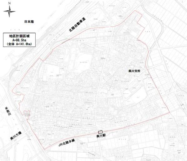地図：美川地域地区区域1