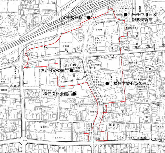 地図：松任駅南地区区域