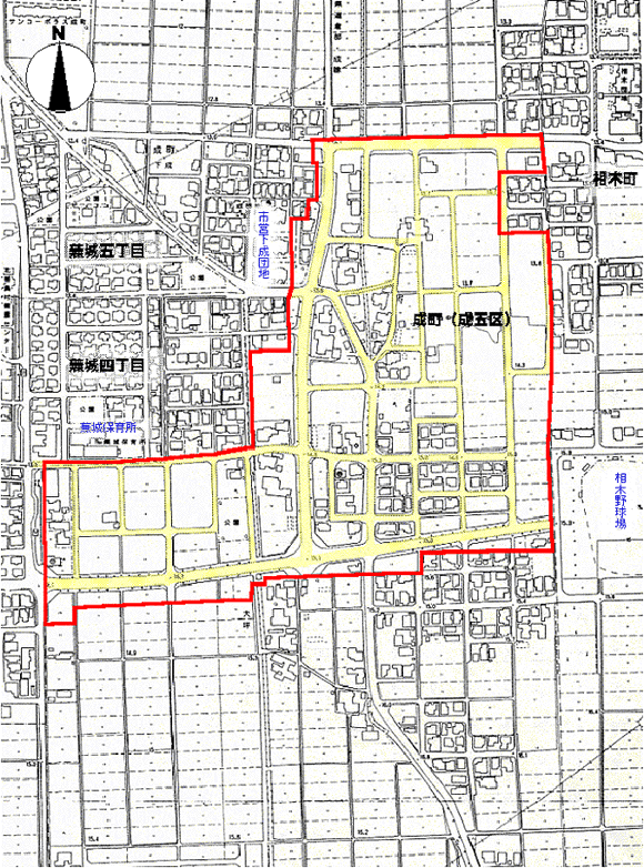 地図：松任駅北成地区区域