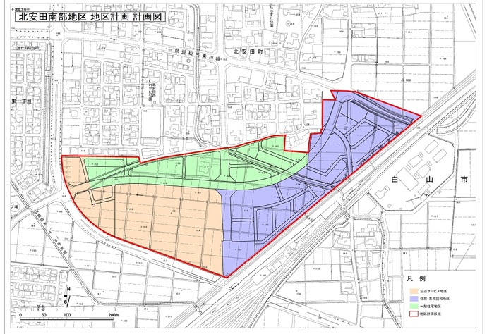 地図：松任北安田南部地区区域