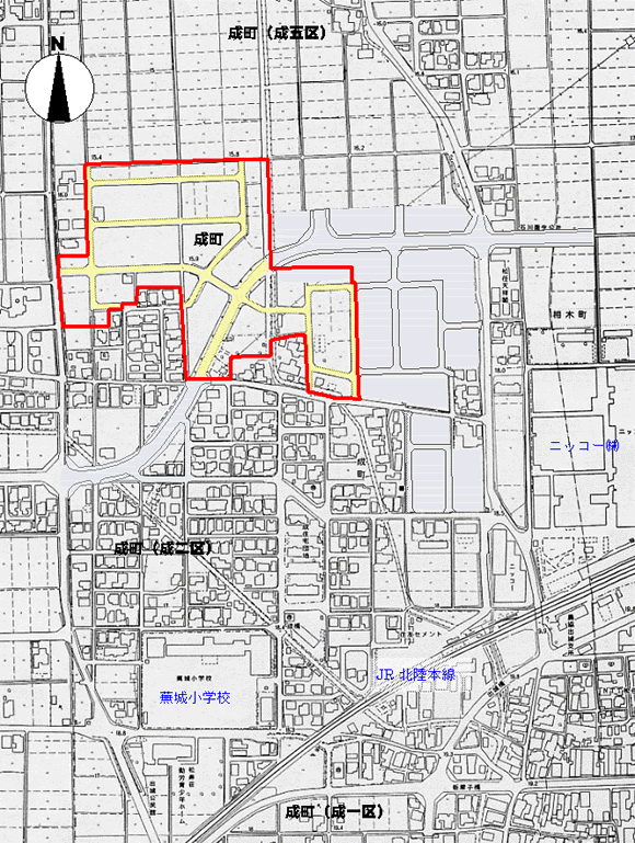 地図：成町第一地区区域