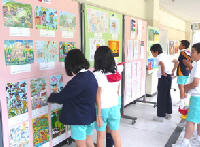 写真：白峰小学校での展示2