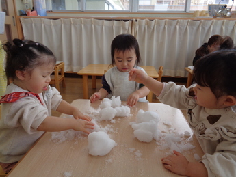 写真:雪に触れているところ