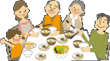 イラスト：食卓を囲む家族