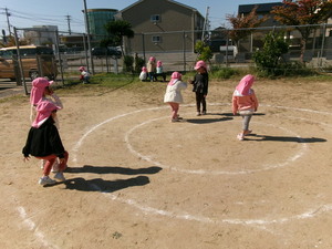 うずまきジャンケンをしているところ