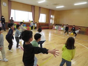 ドッジボールしているところ