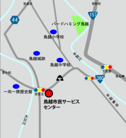 地図：鳥越市民サービスセンター道順