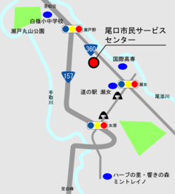 地図：尾口市民サービスセンター道順