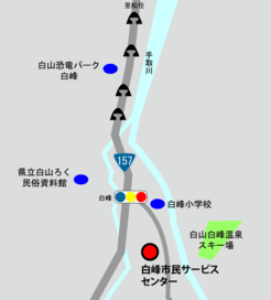 地図：白峰市民サービスセンター道順