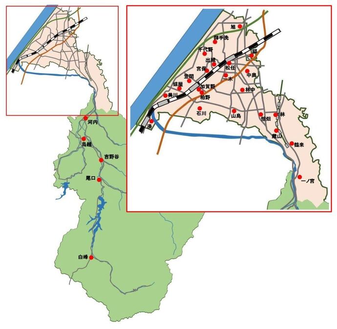 イラスト：白山市地図