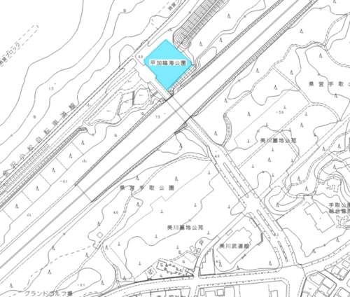 地図：平加臨海公園駐車場