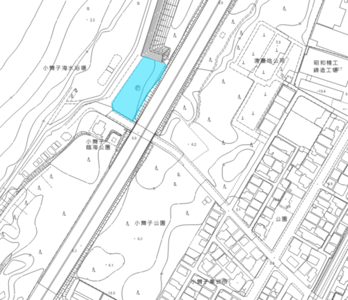 地図：小舞子海水浴場駐車場