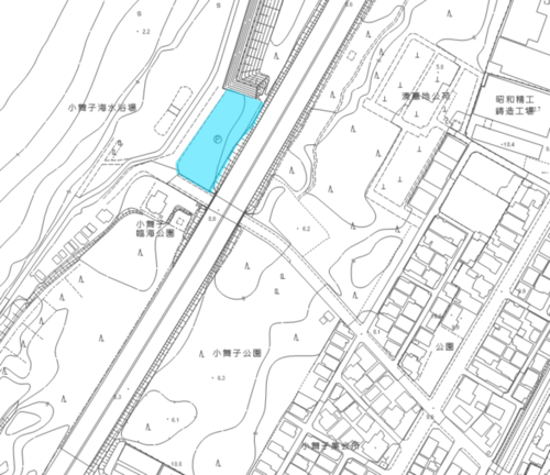 地図:小舞子海水浴場駐車場