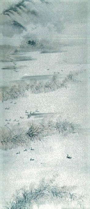 秋景山水図写真
