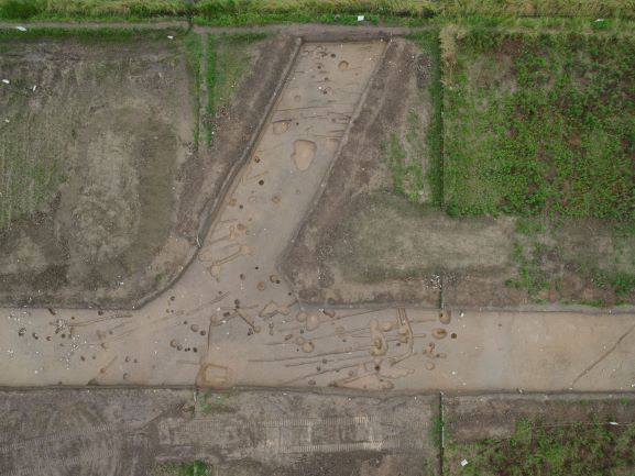 柴木遺跡の航空撮影写真