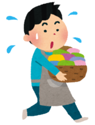 家事をする男性のイラスト