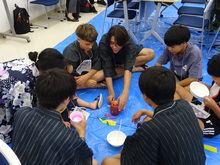 写真:ホストファミリー主催「縁日交流会」